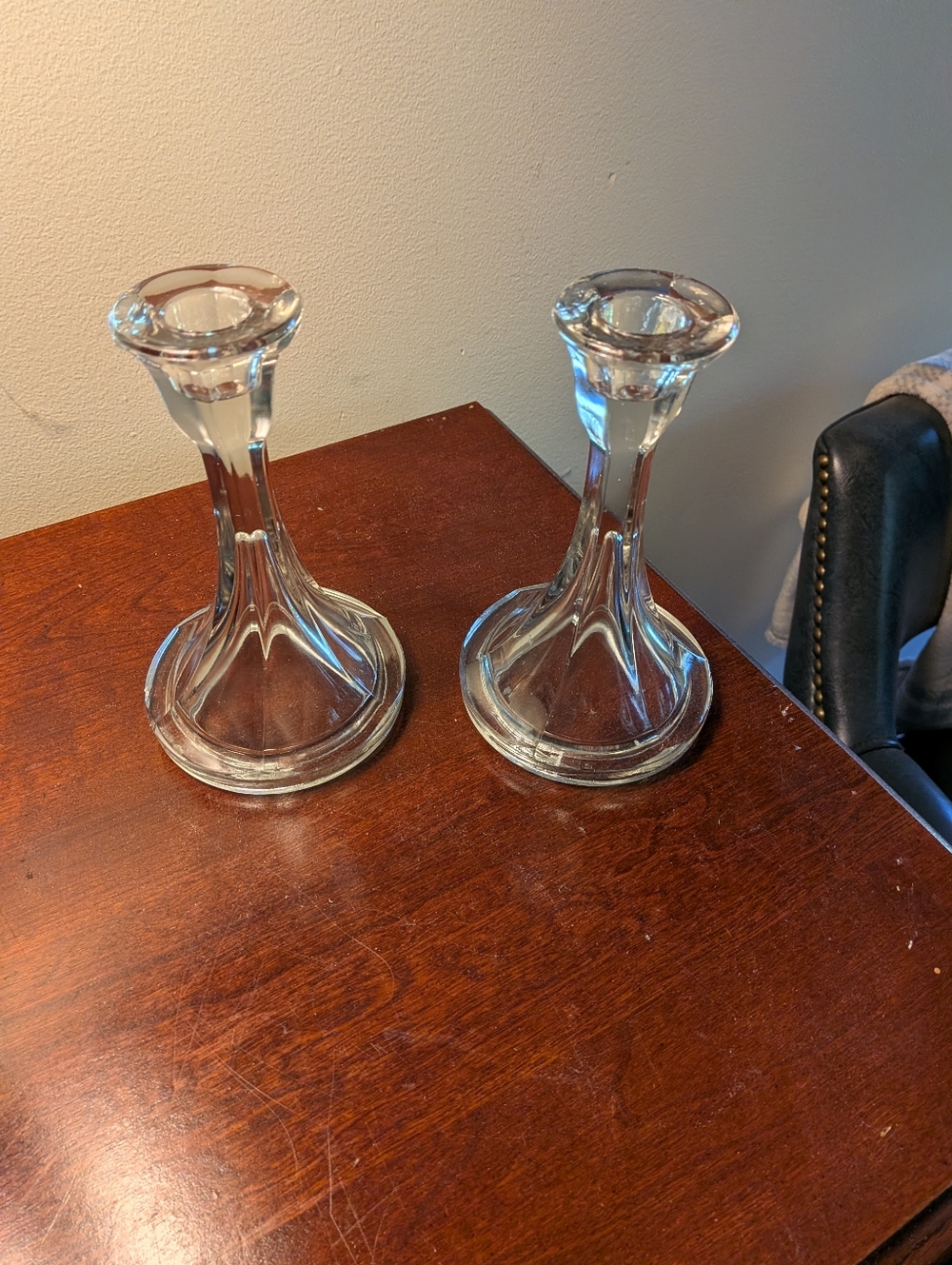 Vintage Homco Clear Candlesticks